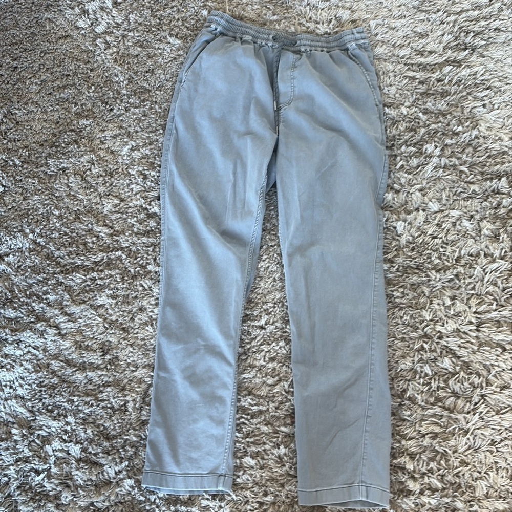 Faherty Men's Essential Drawstring Straight Leg‎ Gray Pants Size - M